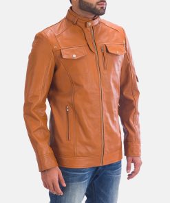 Alternative view of Mens Hans Tan Brown Leather Jacket